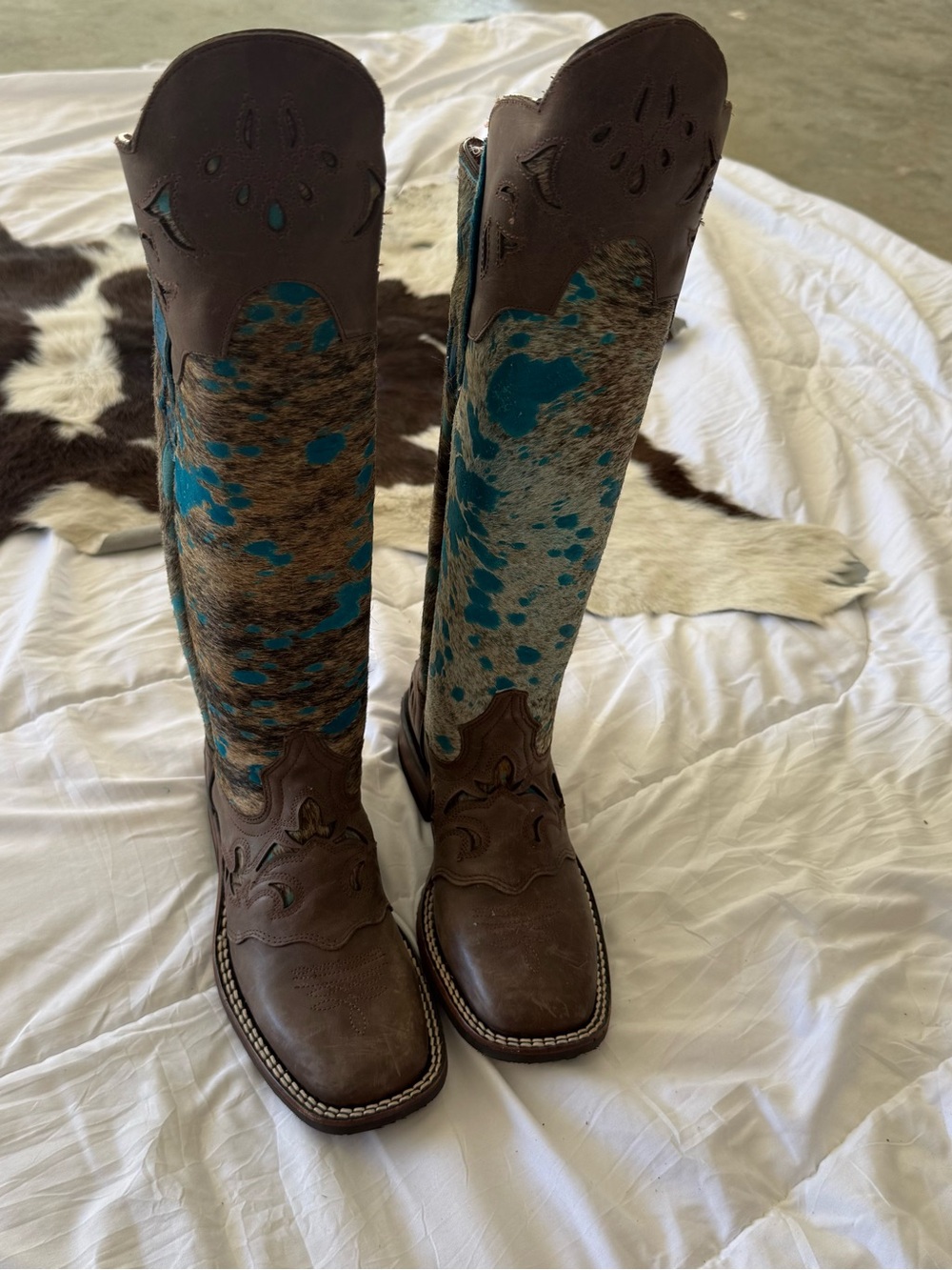 Lacy Boot Frost Style Tall Buckaroo in Acid Turquoise